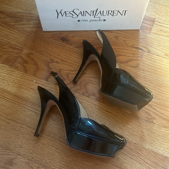 Authentic YSL black patent pumps 5.5 - Picture 3 of 4